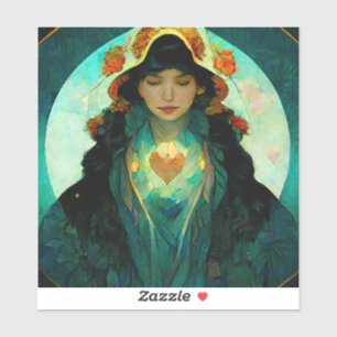 Glowing Heart Woman Fantasy Sci-Fi