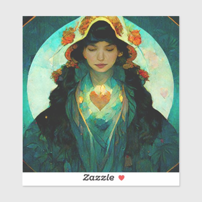 Glowing Heart Woman Fantasy Sci-Fi (Sheet)