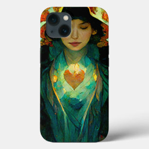 Glowing Heart Woman Fantasy Sci-Fi iPhone 13 Case