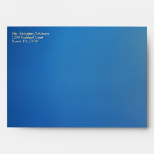 Glowing Hearts Blue Wedding Envelope