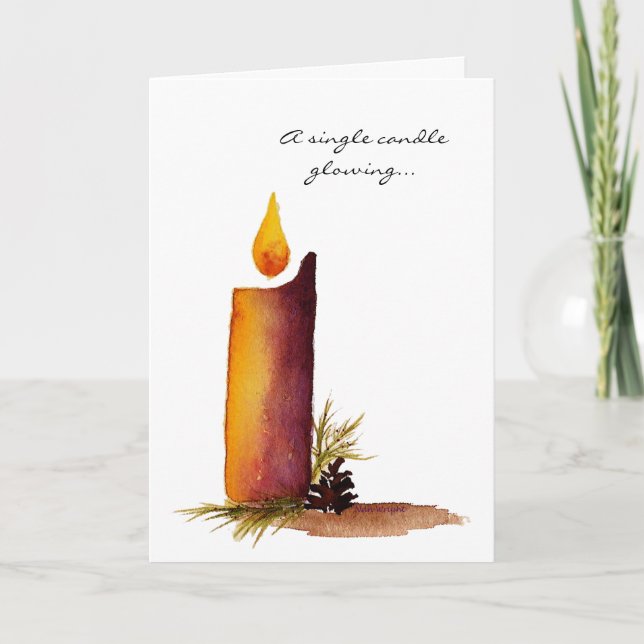 Glowing Holiday Candle card (Front)