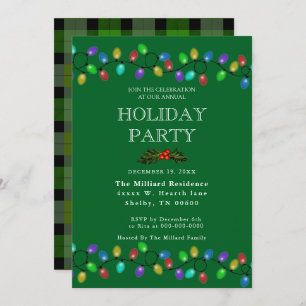 Glowing Holiday Lights Invitation