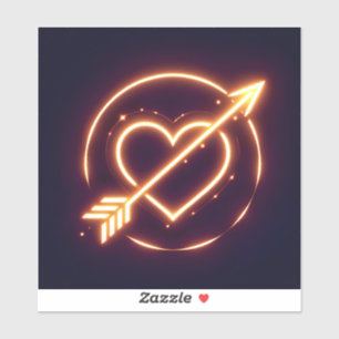 glowing image of a heart with cupid's arrow