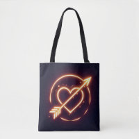glowing image of a heart with cupid's arrow
