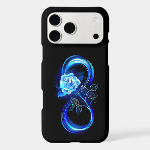 Glowing infinity with blue rose