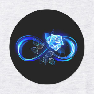 Glowing infinity with blue rose