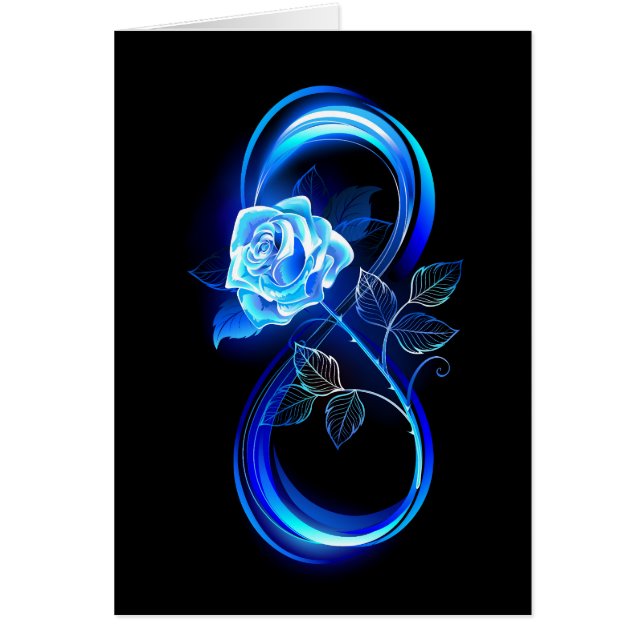 Glowing infinity with blue rose (Front)