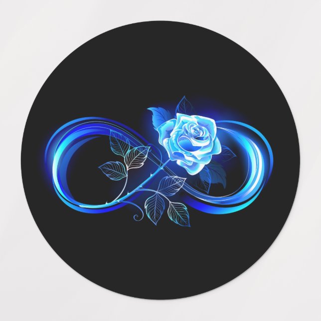 Glowing infinity with blue rose (Design 1)