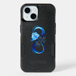 Glowing infinity with blue rose