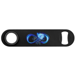 Glowing infinity with blue rose
