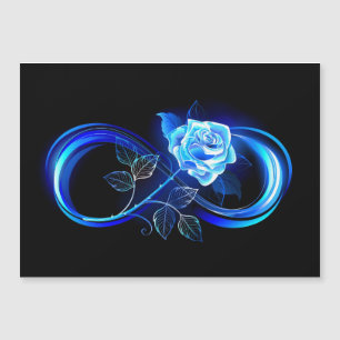 Glowing infinity with blue rose