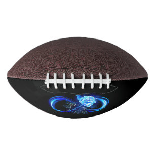 Glowing infinity with blue rose american football