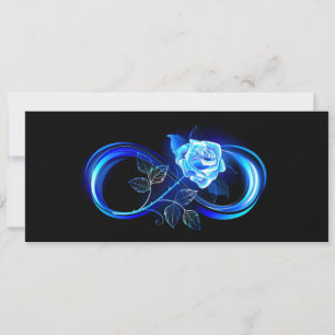 Glowing infinity with blue rose announcement