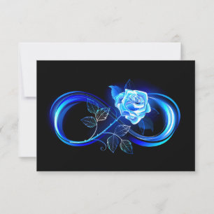 Glowing infinity with blue rose announcement