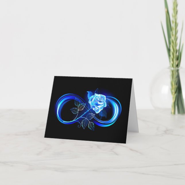 Glowing infinity with blue rose announcement (Front)