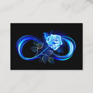Glowing infinity with blue rose appointment card