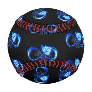 Glowing infinity with blue rose baseball