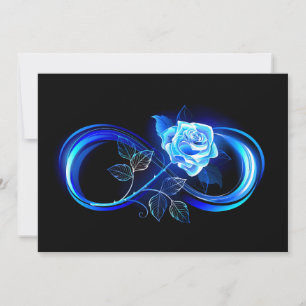 Glowing infinity with blue rose card