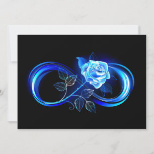 Glowing infinity with blue rose card