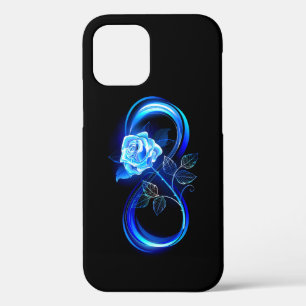 Glowing infinity with blue rose iPhone 12 pro case