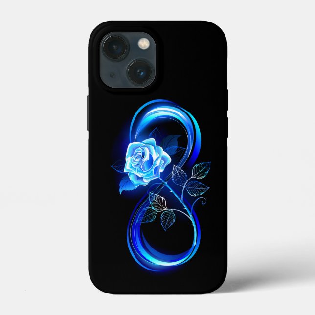 Glowing infinity with blue rose Case-Mate iPhone case (Back)