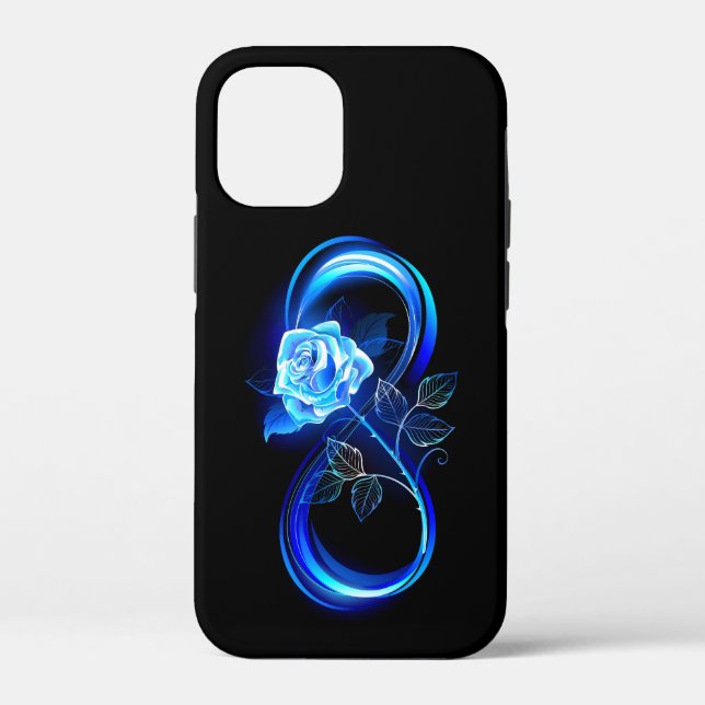 Glowing infinity with blue rose Case-Mate iPhone case (Back)