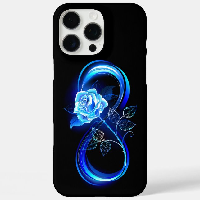 Glowing infinity with blue rose Case-Mate iPhone case (Back)