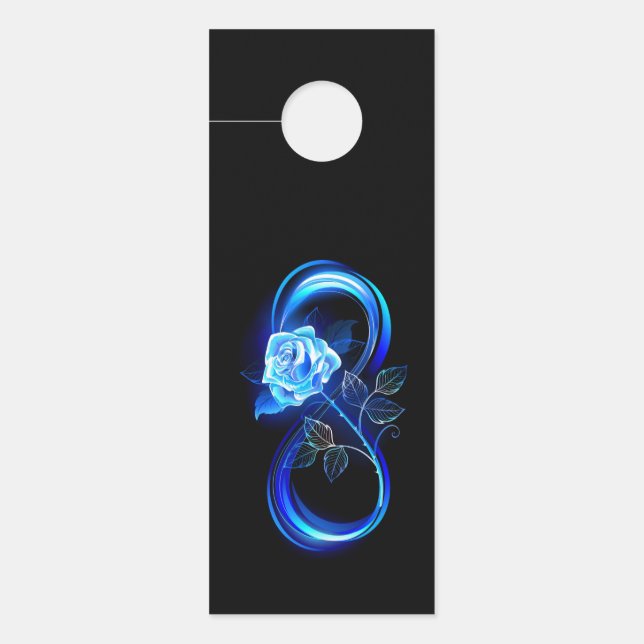 Glowing infinity with blue rose door hanger (Front)