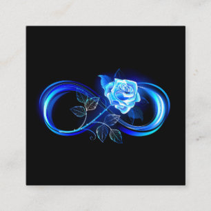 Glowing infinity with blue rose enclosure card