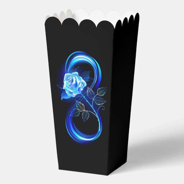 Glowing infinity with blue rose favour box (Front)