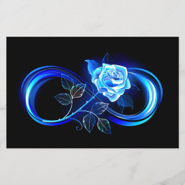 Glowing infinity with blue rose flyer (Front)