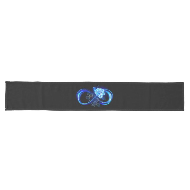 Glowing infinity with blue rose long table runner (Horizontal)