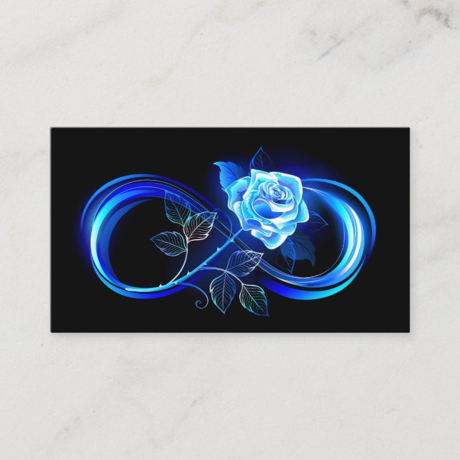 Glowing infinity with blue rose loyalty card (Front)