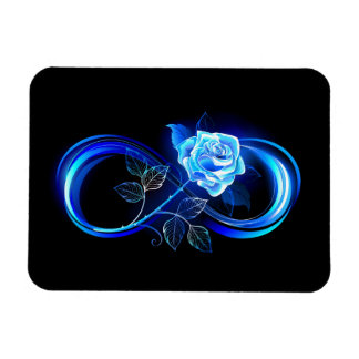 Glowing infinity with blue rose magnet