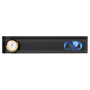 Glowing infinity with blue rose nameplate