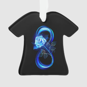 Glowing infinity with blue rose ornament