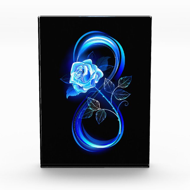 Glowing infinity with blue rose photo block (Front)