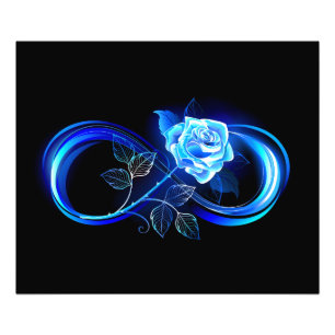 Glowing infinity with blue rose photo print