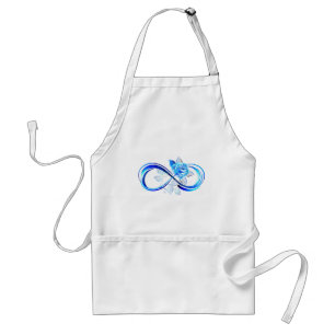 Glowing infinity with blue rose standard apron