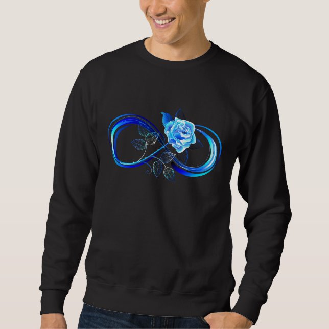 Glowing infinity with blue rose sweatshirt (Front)