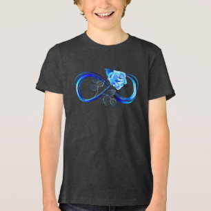 Glowing infinity with blue rose Tri-Blend shirt
