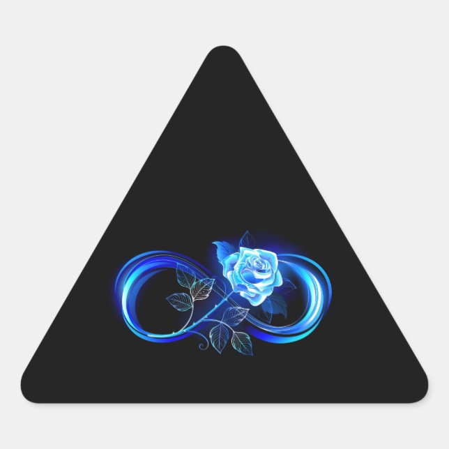 Glowing infinity with blue rose triangle sticker (Front)