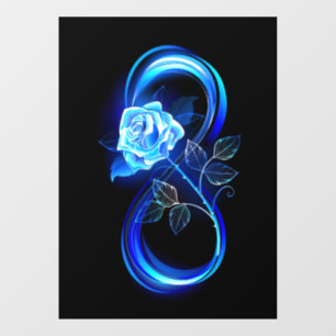 Glowing infinity with blue rose window cling