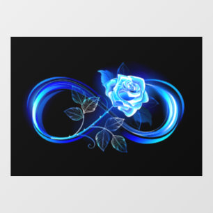 Glowing infinity with blue rose window cling