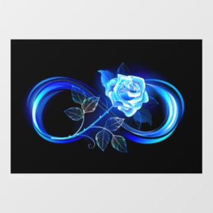 Glowing infinity with blue rose window cling