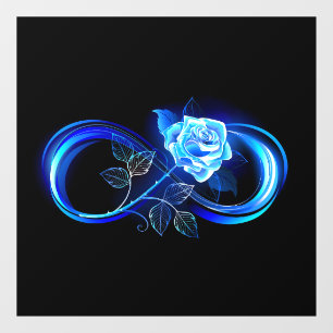 Glowing infinity with blue rose window cling
