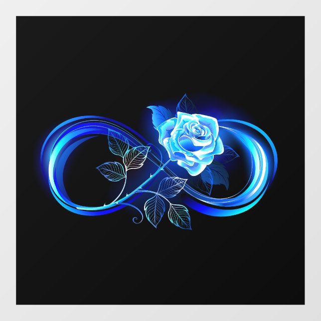 Glowing infinity with blue rose window cling (Sheet)