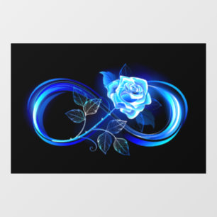 Glowing infinity with blue rose window cling