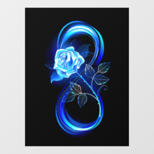 Glowing infinity with blue rose window cling