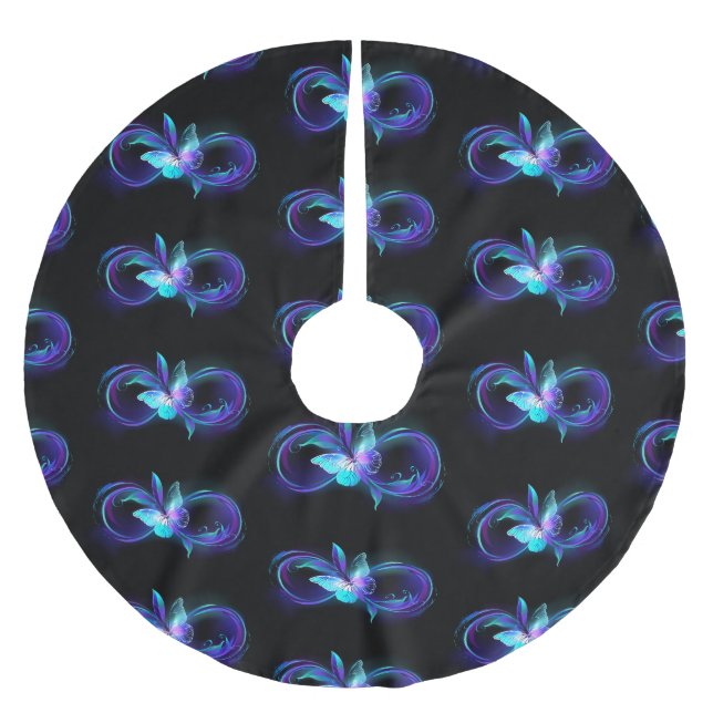 Glowing Infinity with Magic Butterfly Brushed Polyester Tree Skirt (Front)